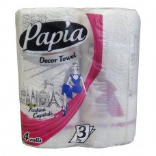 Полотенца бумажные Papia Decor Towel трехслойные 4рулона