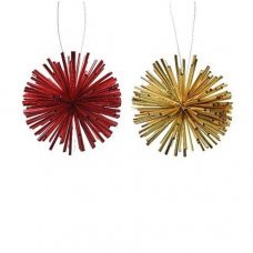 Decoratiuni pentru brad rosu/auriu 8cm