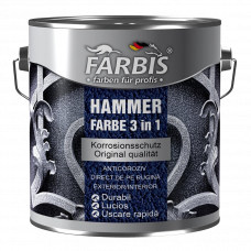 Эмаль алкидная 3в1 с молотковым эффектом Farbis 1355 Pattern black 2.5л