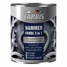 Эмаль алкидная 3в1 с молотковым эффектом Farbis 1355 Pattern black 0.75л