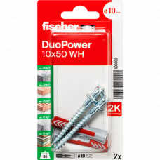 Дюбель Duopower 10х50мм WH Nylon крючок 2шт.