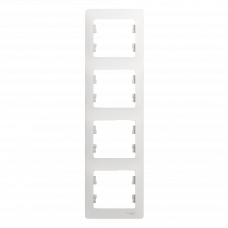 Рамка 4 поста белый Glossa 