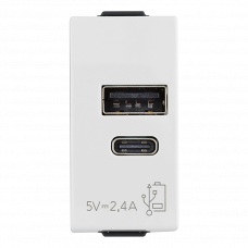 Розетка Type-C+ USB 5V 2.4A белый Neve Vimar