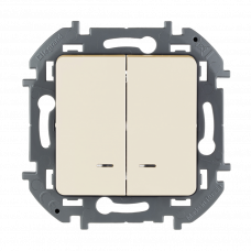 Выключатель с подсветкой 2 клавишный 673631 бежевый Inspiria
