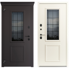 Дверь металлическая AG 6023 левая антрацит/белый 205x96см