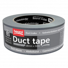 Лента клейкая армированная 48мм 50м серый прочное склеивание Duct tape Beorol TT50