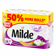 Туалетная бумага Milde Relax Purple трехслойная 24 рулона 