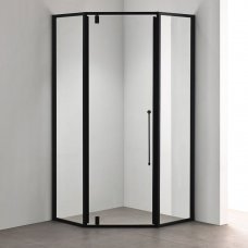 Cabina dus pentagonala Calabria 90x90x190cm 6/5mm negru fara cadita