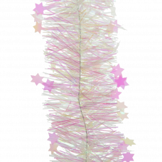 Мишура елочная розовая 10х270см