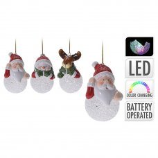 Украшения елочные LED Дед Мороз/Снеговик/Олень 9.5см