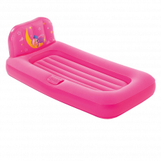 Матрас надувной для детей розовый со спинкой и подсветкой  76х132х46см 