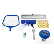 Набор для чистки бассейна (сачок, дозатор, термометр, тест-полоски, ремонтный набор, ручка 172см)