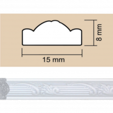 Молдинг настенный дюрополимер 8х15мм 2.40м 130A-115 белый