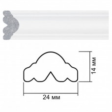 Молдинг настенный дюрополимер 14х24мм 2м 120-115 белый