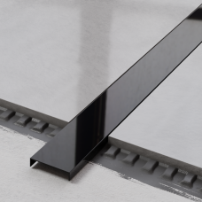 Профиль П-образный нержавеющая сталь 40х10мм 2.44м черный глянцевый 