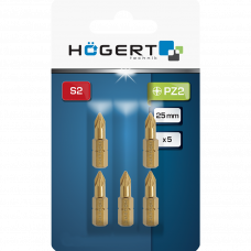 Набор бит крестообразный PZ2 25мм 5шт. титан Hoegert HT1S385