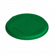 Крышка канализационная пластик зеленый для пешеходных зон 60см